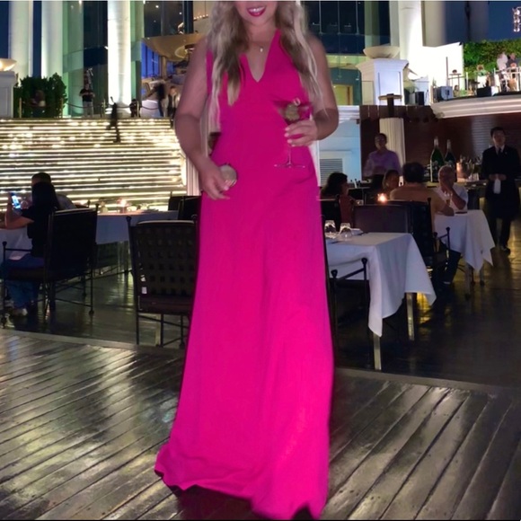 SOLD: Fuchsia pink maxi dress - Picture 4 of 4